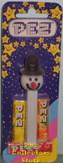 (image for) Snowman pez on Starry and Striped Card - Click Image to Close