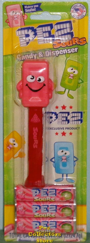(image for) Exclusive Ltd. Ed. Sours Watermelon Pez Candy Brick Mascot MOC