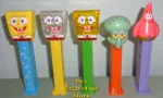 SpongeBob Bubbles, Glitter, Crystal, Pat & Squidward Pez Loose