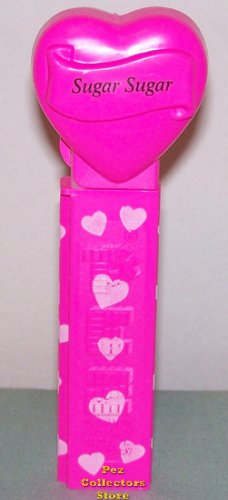 (image for) 2005 Sugar Sugar Heart Pez Neon Pink printed stem Loose