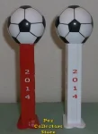 2014 Swiss Soccer Ball Pez Red and White pair Loose