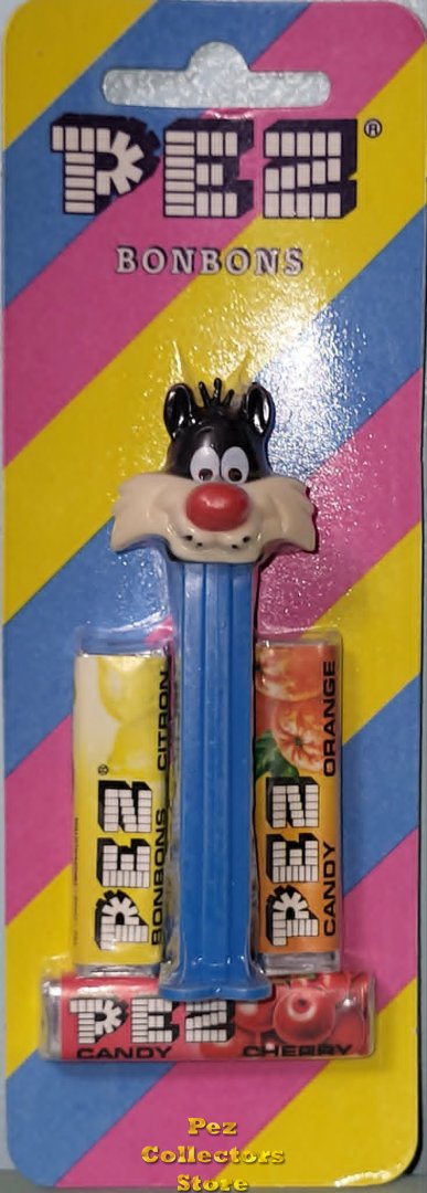 (image for) Sylvester B Pez Cream Painted Whiskers Mint on European Striped Card