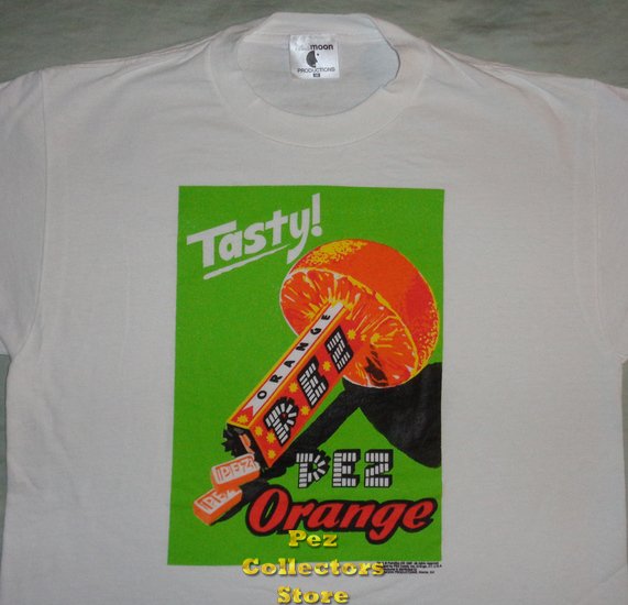 (image for) Tasty Orange Pez Candy T-Shirt Youth 6-8 - Click Image to Close