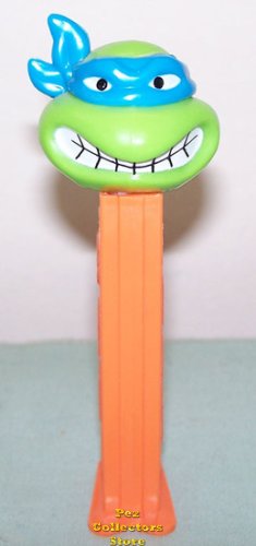 (image for) TMNT Angry Leonardo Blue mask on Orange Stem Pez