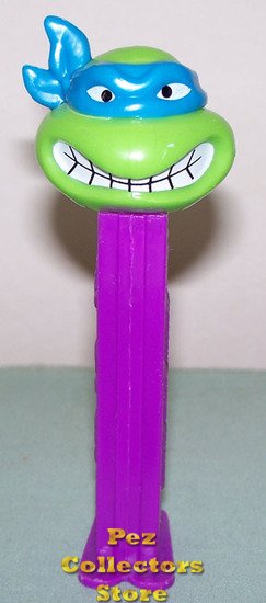 (image for) TMNT Angry Leonardo Blue mask on Purple Stem Pez - Click Image to Close