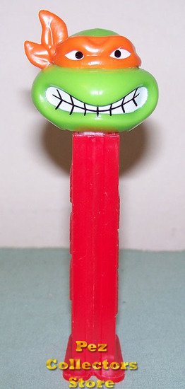 (image for) TMNT Angry Michaelangelo Orange mask on Red Stem Pez