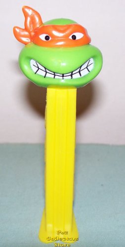 (image for) TMNT Angry Michaelangelo Orange mask on Yellow Stem Pez