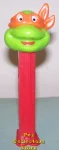 (image for) TMNT Happy Michaelangelo Orange mask on Red Stem Pez