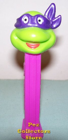 (image for) TMNT Happy Donatello Purple mask on Purple Stem Pez - Click Image to Close