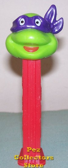 (image for) TMNT Happy Donatello Purple mask on Red Stem Pez