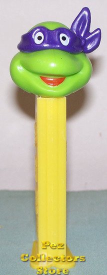 (image for) TMNT Happy Donatello Purple mask on Yellow Stem Pez - Click Image to Close