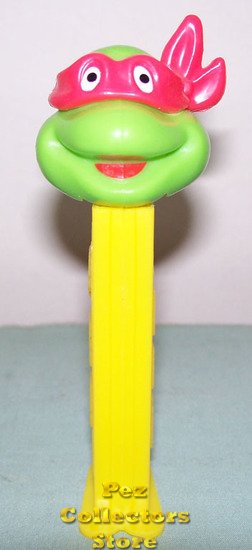 (image for) TMNT Happy Raphael Red mask on Yellow Stem Pez - Click Image to Close