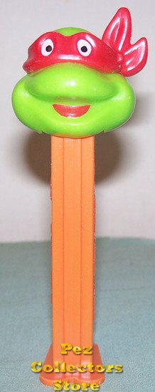 (image for) TMNT Happy Raphael Red mask on Orange Stem Pez