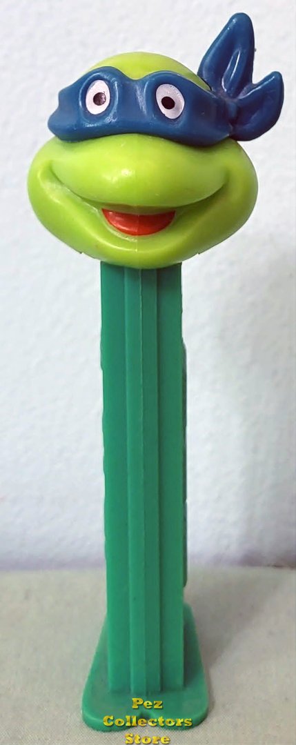 (image for) TMNT Happy Leonardo Teal mask on Green Stem Pez
