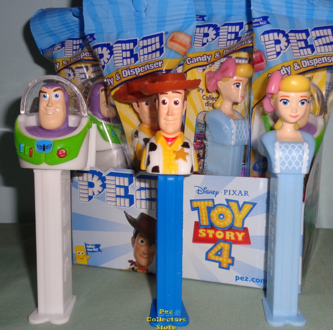 (image for) Toy Story 4 Little Bo Peep, revised Buzz and Woody Pez MIB - Click Image to Close