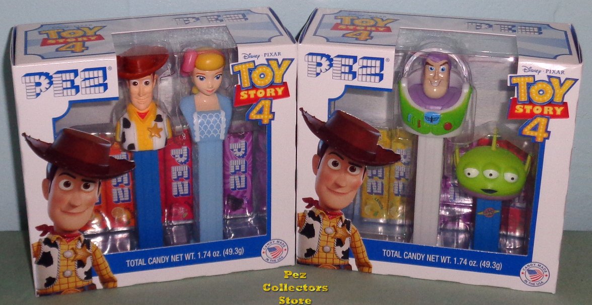 (image for) Toy Story 4 Twin Pack Pair Woody - Peep, Buzz - mini Alien Pez - Click Image to Close