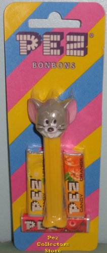 (image for) Tuffy Pez V-Style Hair, Yellow Stem Mint on Striped Card