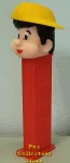 (image for) Pez Pal Boy with Black Hair Unmarked Yellow Shell Gas Cap Loose