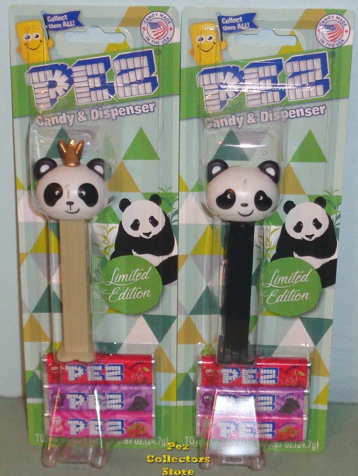 (image for) 2020 Limited Edition Panda Pez Pair Mint on Card - Click Image to Close