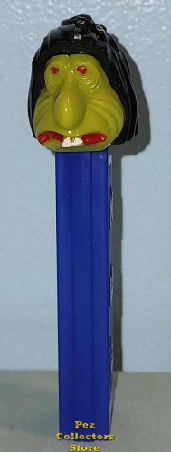 (image for) Mr Ugly Yellow Lime Green Face Pez on Blue 3.8 NF USA Stem