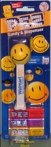 (image for) Walmart Museum Smiley Pez with Printed Stem MOC