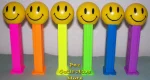 Set of 6 Walmart Smiley Funky Face Pez Loose