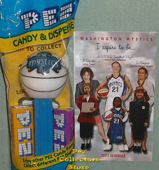 (image for) Washington Mystics Basketball Pez MIB with 2002 Schedule - Click Image to Close