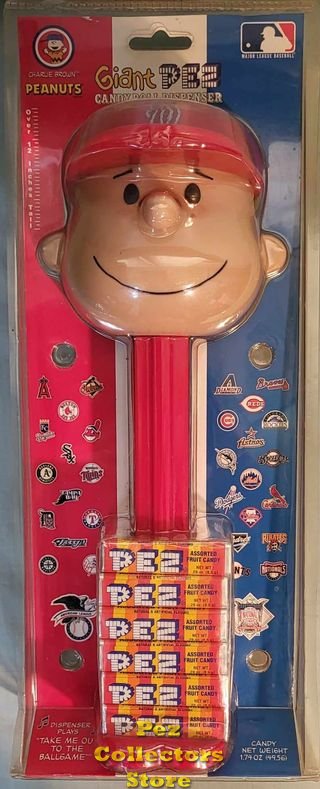 (image for) Musical Washington Nationals Charlie Brown Giant Pez Mint in Opened Package