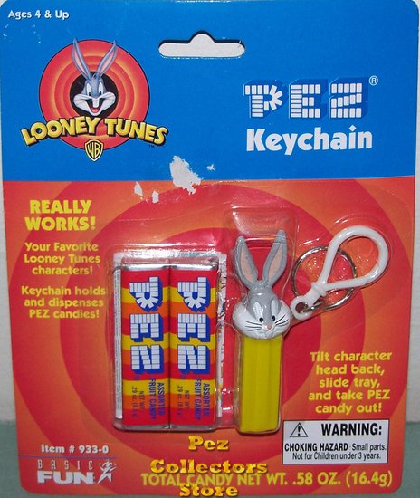 (image for) Retired Looney Tunes Bugs Bunny Pez Keychain MOC - Click Image to Close