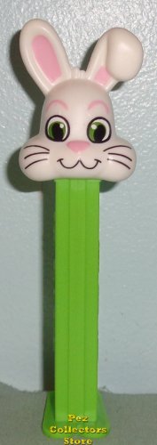 (image for) White Floppy Ear Bunny Pez on Green Stem Loose