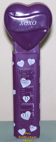 (image for) 2005 XOXO Heart Pez Purple printed stem Loose