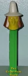 (image for) Misfit Witch Pez Yellow Face White Hat on Green Stem Loose