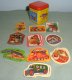 (image for) Japanese Yellow and Red Mini Tin with Pez Boy Ad Stickers