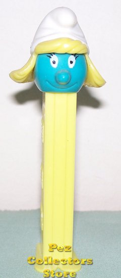 (image for) Smurfs Series I Smurfette Pez w Eyelashes Yellow Stem No Country - Click Image to Close