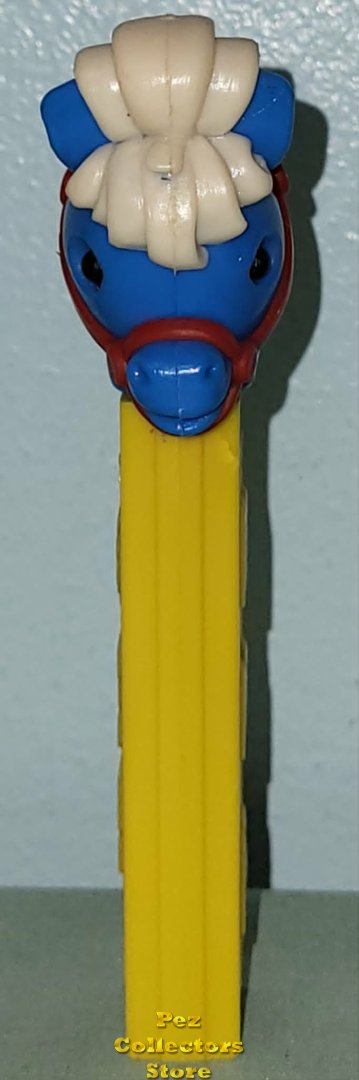 Modal Additional Images for Blue Pony Go Round Pez Red Bridle White Mane on Yellow 2.6 Austria NF Stem