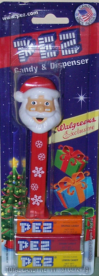 2009 Walgreen exclusive Snowflake Stem Christmas Santa Pez MOC - $8.00