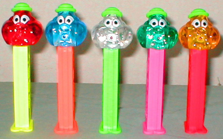 クリスタルとネオンセットPEZ(ペッツ) Colored Crystal Bubbleman Pez Set of 5 Pez Offer 60 - $35.00