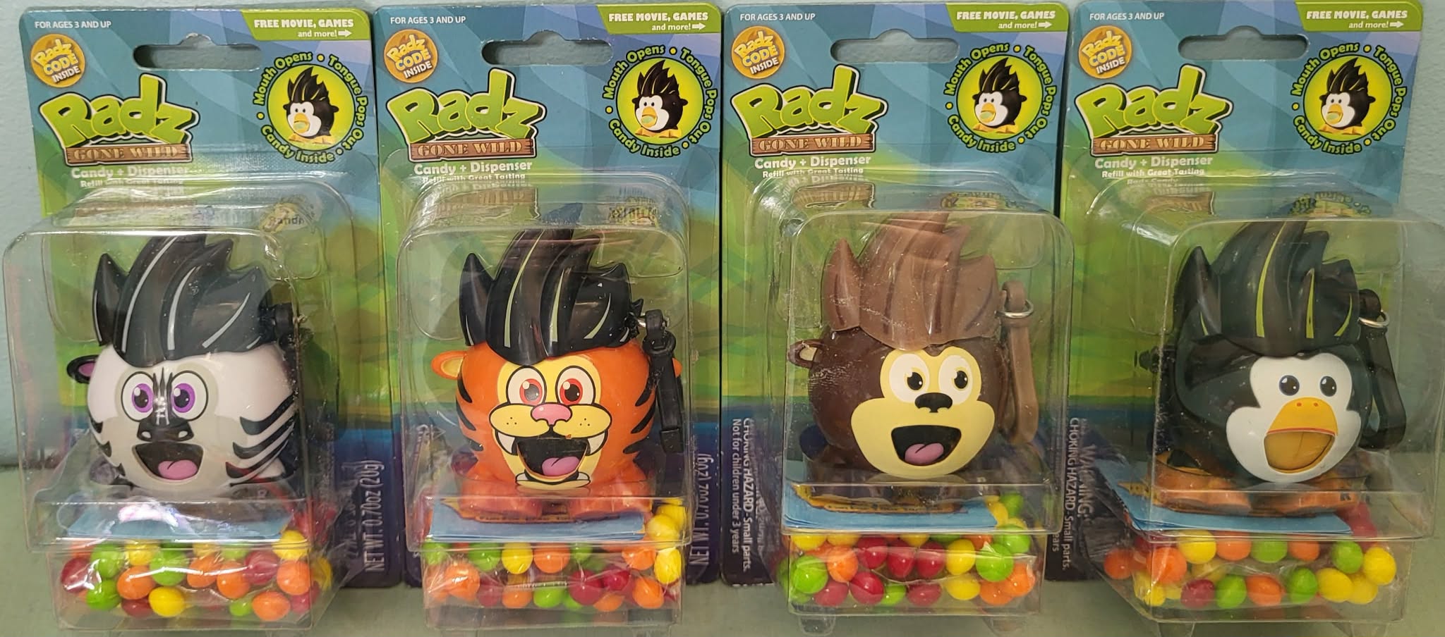Radz Gone Wild Set of 4 Spanky, Scratch, Squeak and Bandit MOC