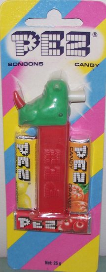 MMM Rhino Pez Mint on Striped Card 