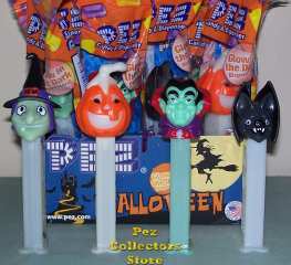 Witch, Vampire, Pumpkin and Bat Halloween Pez