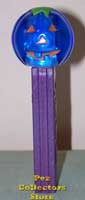 Orange Eye Blue Crystal Pumpkin on Purple stem