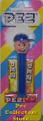 Charlie Brown with Tongue Pez on Halo Striped Card