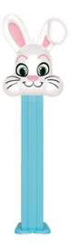 White floppy ear bunny on blue pez