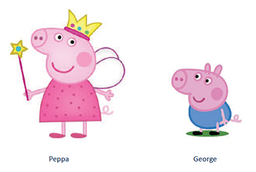 Peppa Pig and George