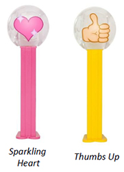 Sparkling Heart and Thumbs Up emoji pez