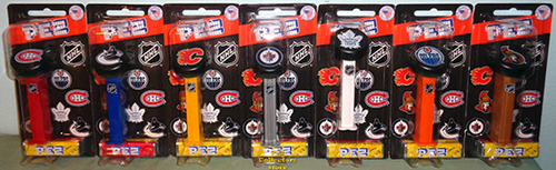 Canadian NHL Team Hockey Puck Pez Mint on Card