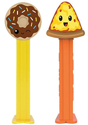 2025 Pez Treats Chcolate Iced Donut With Sprinkles and Cheese Pizza Slice Pez