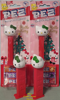 2025 Exclusive Hello Kitty Christmas Pez Variation Pair - Thick and Thin Whiskers