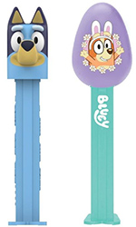 Bluey and Bingo on Egg Pez for Easter