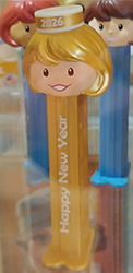 Happy New Year 2026 Golden Pez Presenter Girl